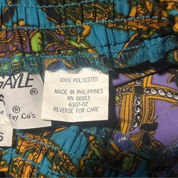 Vintage￼ Pleated Midi A Line Skirt ￼abstract Glam Design Andrea Gayle Size 6 - Picture 6 of 10